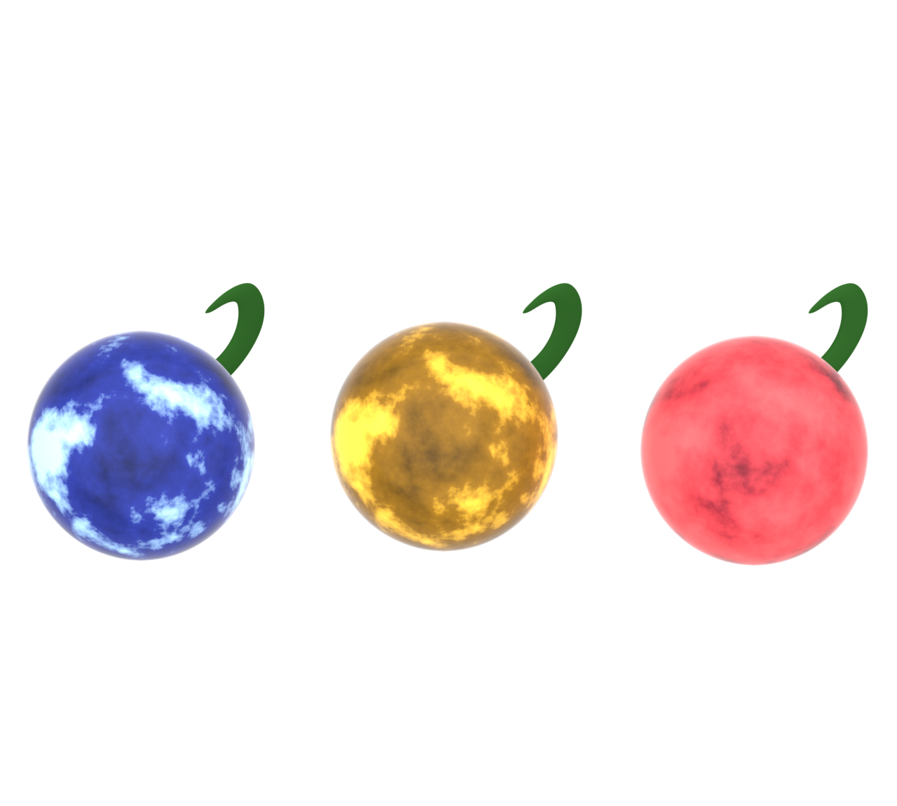 クリスマスツリーに使う丸型飾りのイラスト