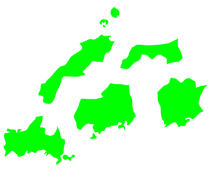 中部地方をバラした地図のイラスト