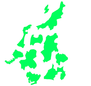 中部地方をバラした地図のイラスト
