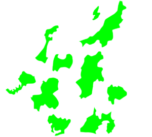 中国地方をバラした地図のイラスト