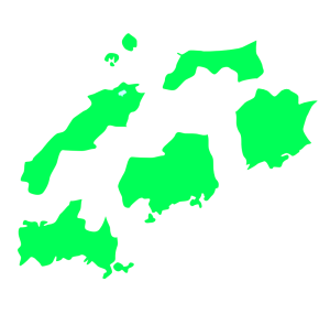 中国地方をバラした地図のイラスト