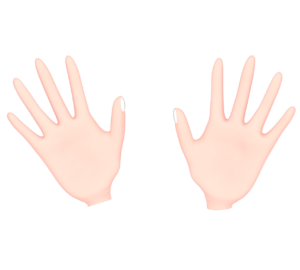 「わ！」驚かす人の手のイラスト