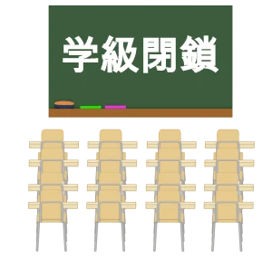 学級閉鎖で学校が休みのイラスト