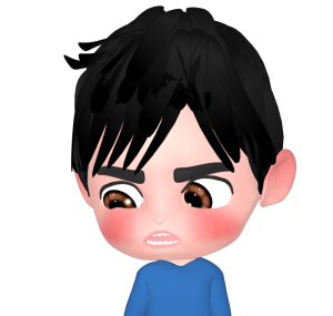 チッ！と舌打ちする男性のイラスト