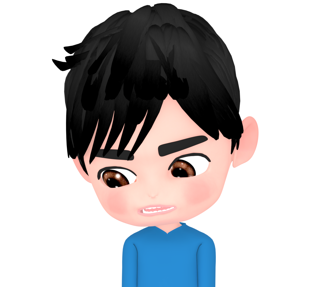 チッ！舌打ちをする男性のイラスト