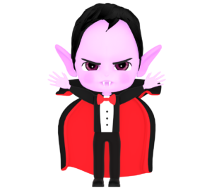 マントを広げるドラキュラのイラスト