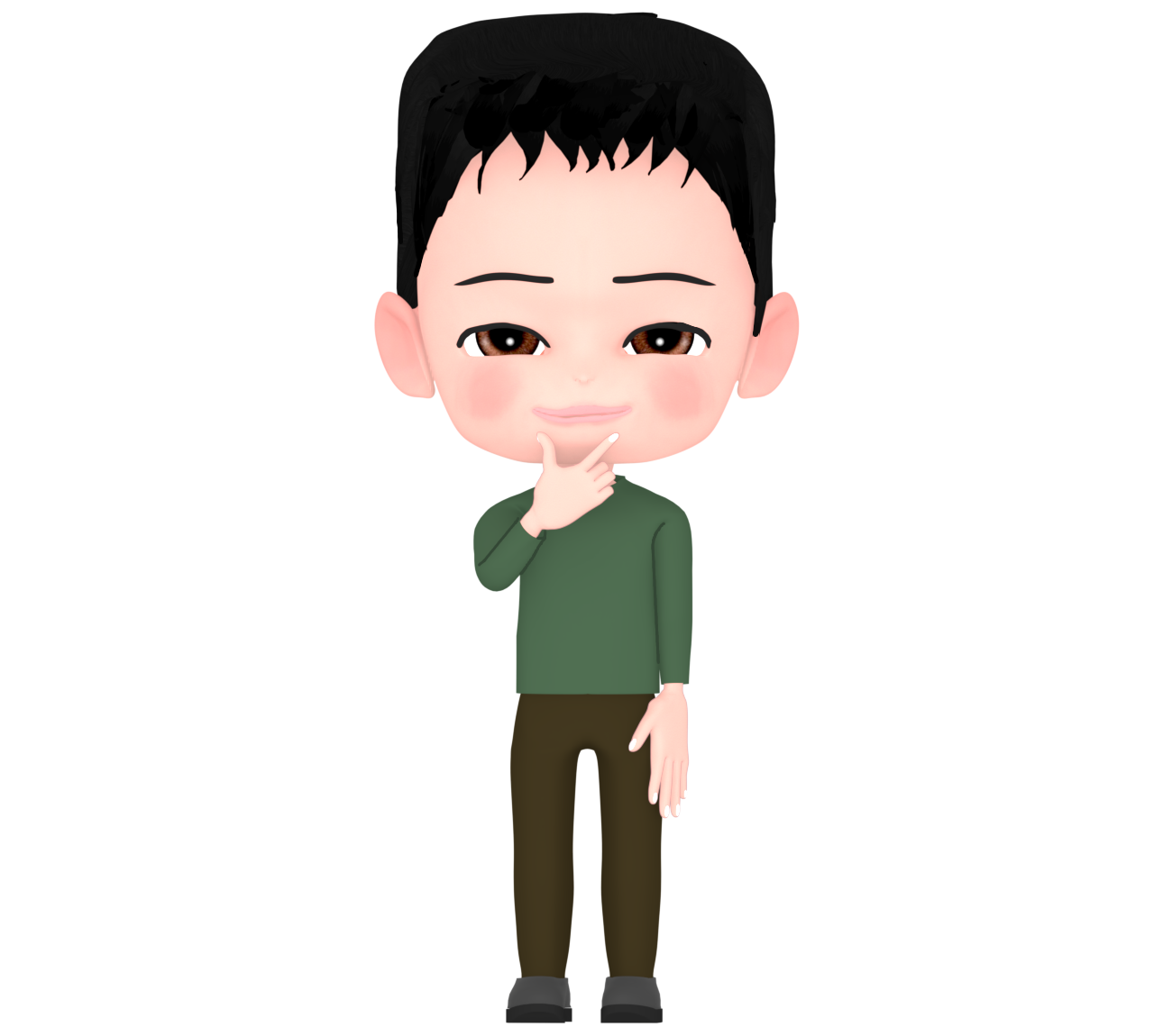 刈り上げの男性のイラスト