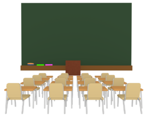 休校の教室のイラスト