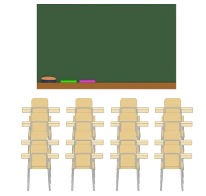 休校の教室のイラスト