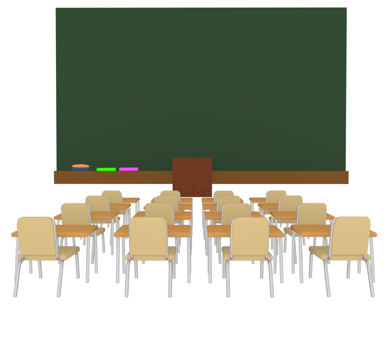 休校の教室のイラスト