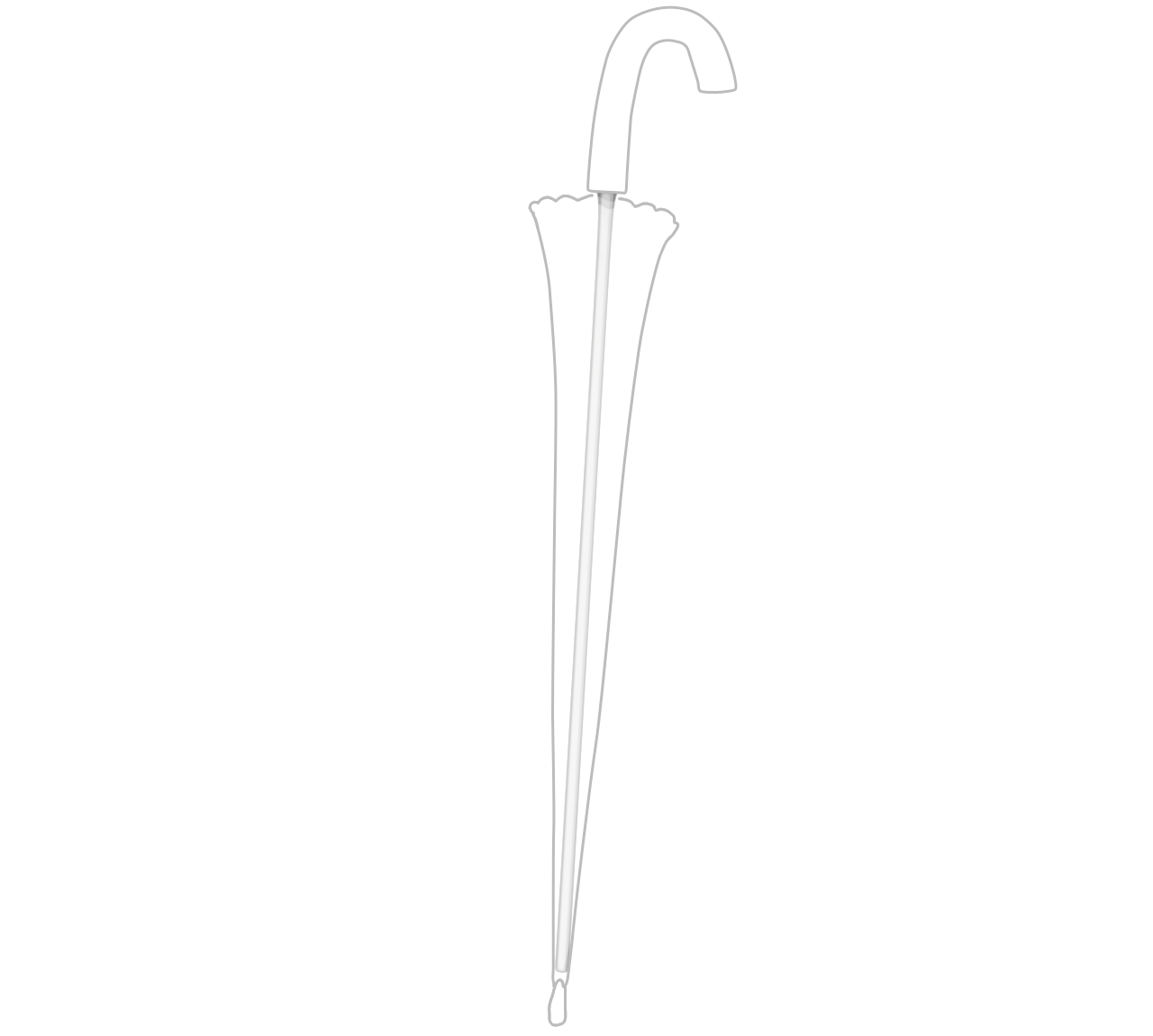 閉じたビニール傘のイラスト