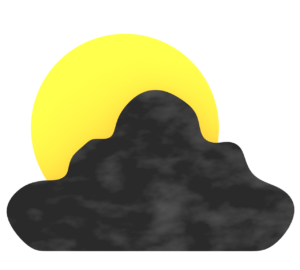 雲と月のイラスト