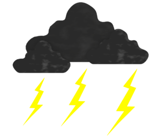 雲と雷のイラスト