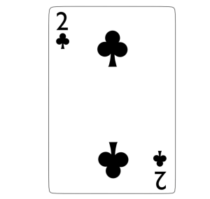 クラブ２ トランプカードのイラスト（クローバー）
