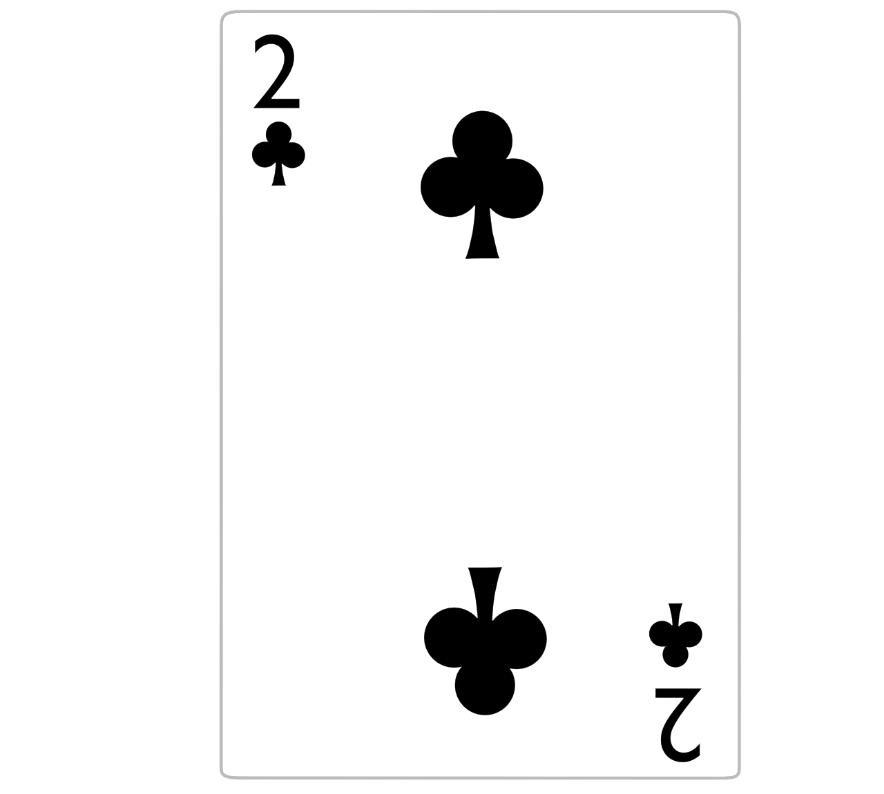 クラブの２ トランプカードのイラスト