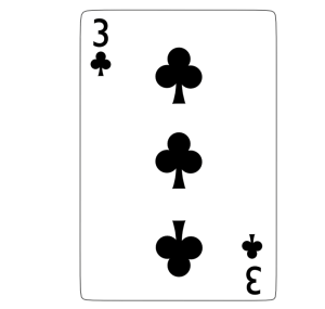 クラブ３ トランプカードのイラスト（クローバー）