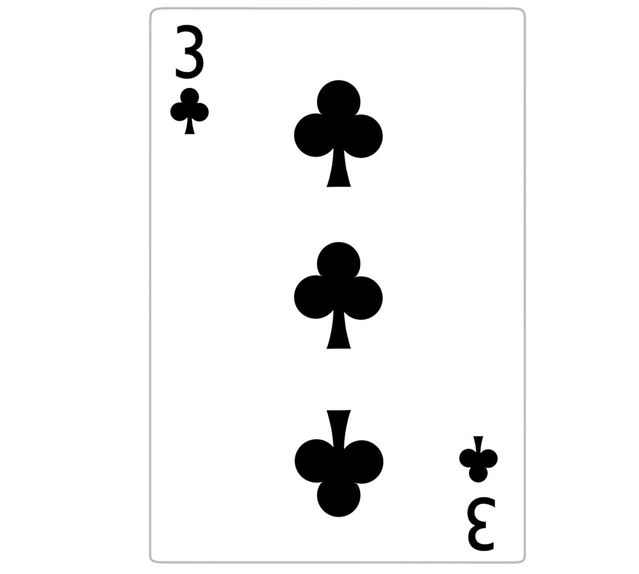 クラブの３ トランプカードのイラスト