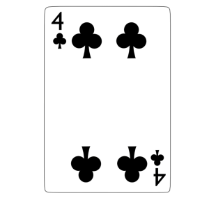 クラブ４ トランプカードのイラスト（クローバー）