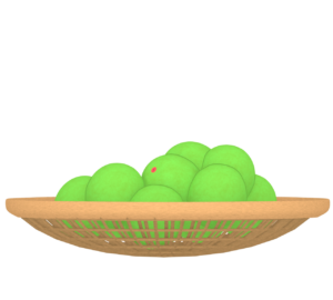 ザルにのった青梅のイラスト