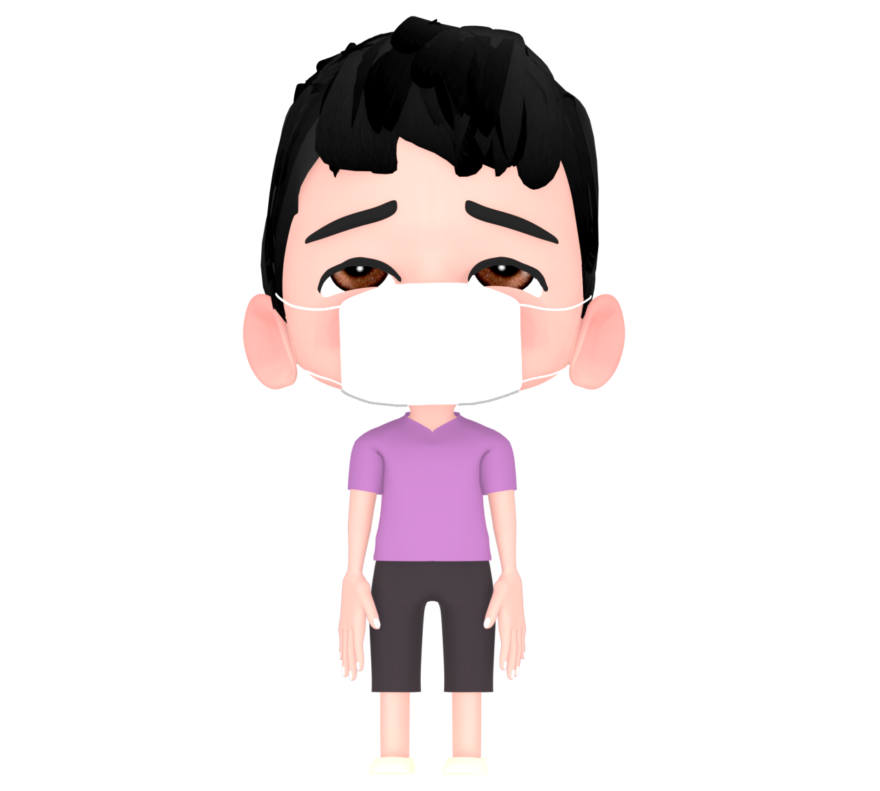 風邪をひく男の子のイラスト