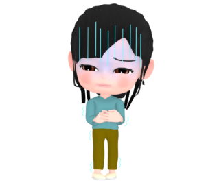 寒くて震える女の子のイラスト