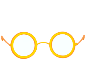 色付きガラスの眼鏡のイラスト