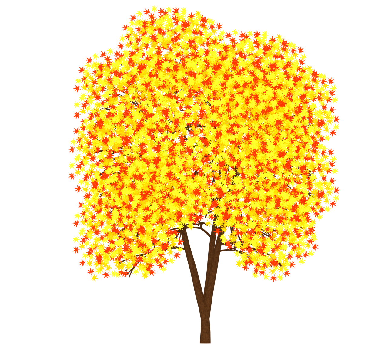 色づく紅葉の木のイラスト