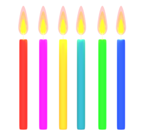 カラフルなろうそくのイラスト