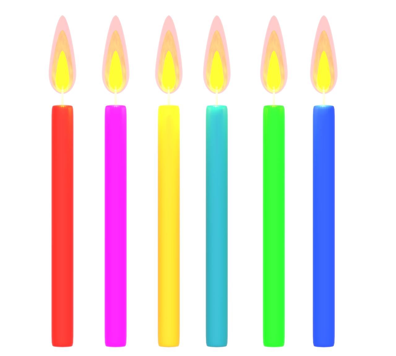 カラフルなろうそくのイラスト