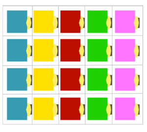 カラフルなコインロッカーのイラスト
