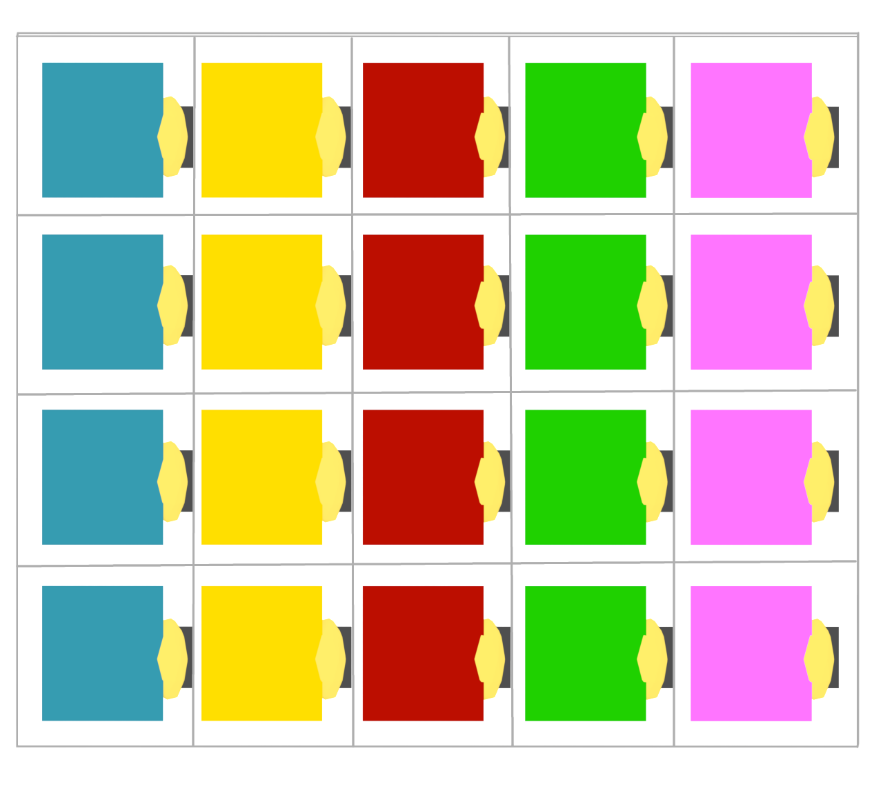 カラフルなコインロッカーのイラスト