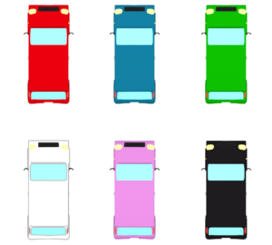 カラフルなかわいい自動車のイラスト セット