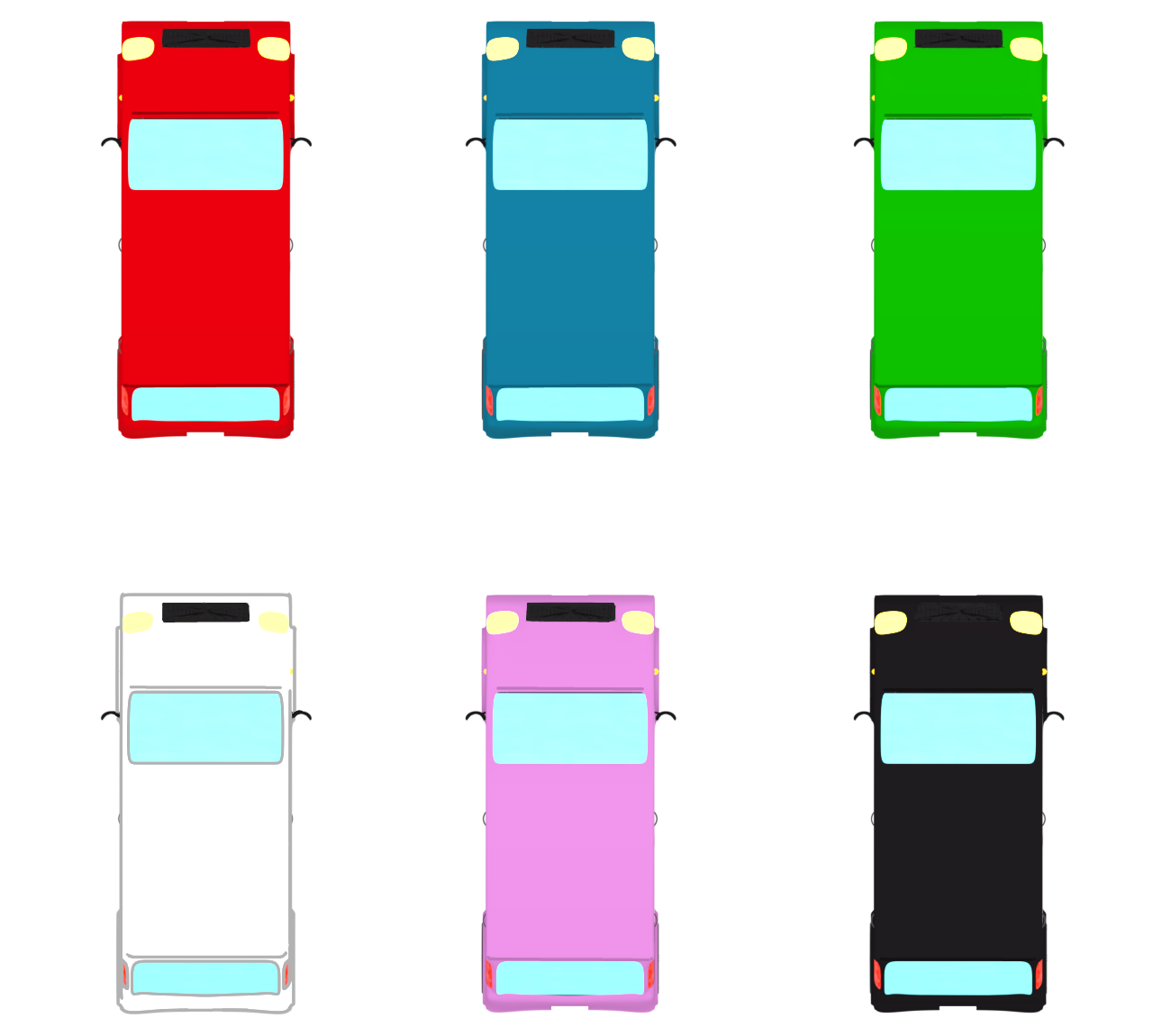 カラフルなかわいい自動車のイラスト セット