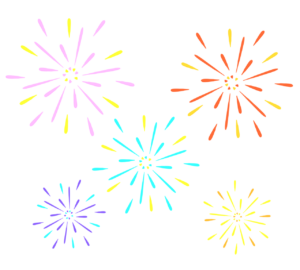 カラフルな打ち上げ花火のイラスト