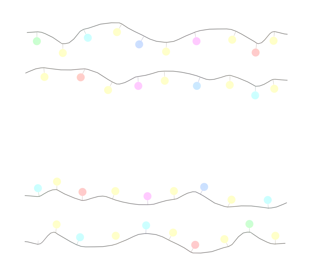 カラフルな電球のイラスト（透過）