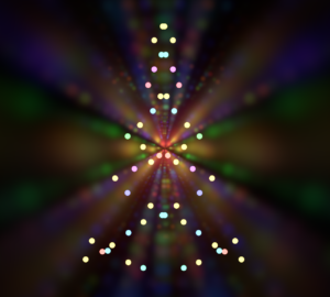 カラフルに輝く幻想的なイルミネーションのイラスト