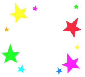 カラフルなキラキラ星のイラスト