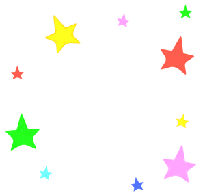 カラフルなキラキラ星のイラスト