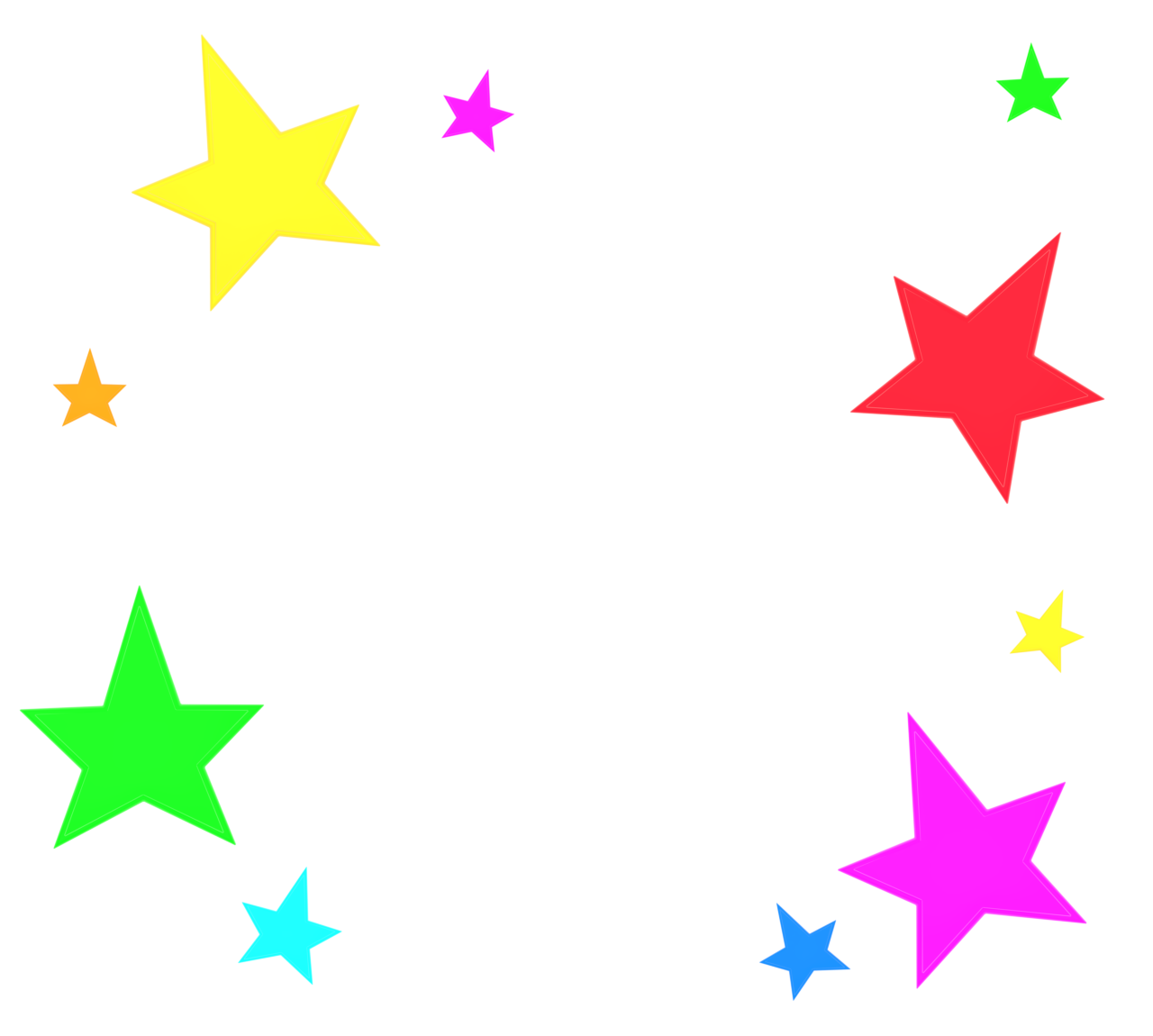 カラフルなキラキラ星のイラスト