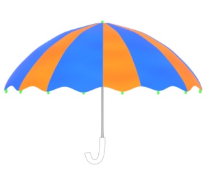 カラフルな傘のイラスト