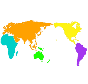 カラフルな世界地図のイラスト