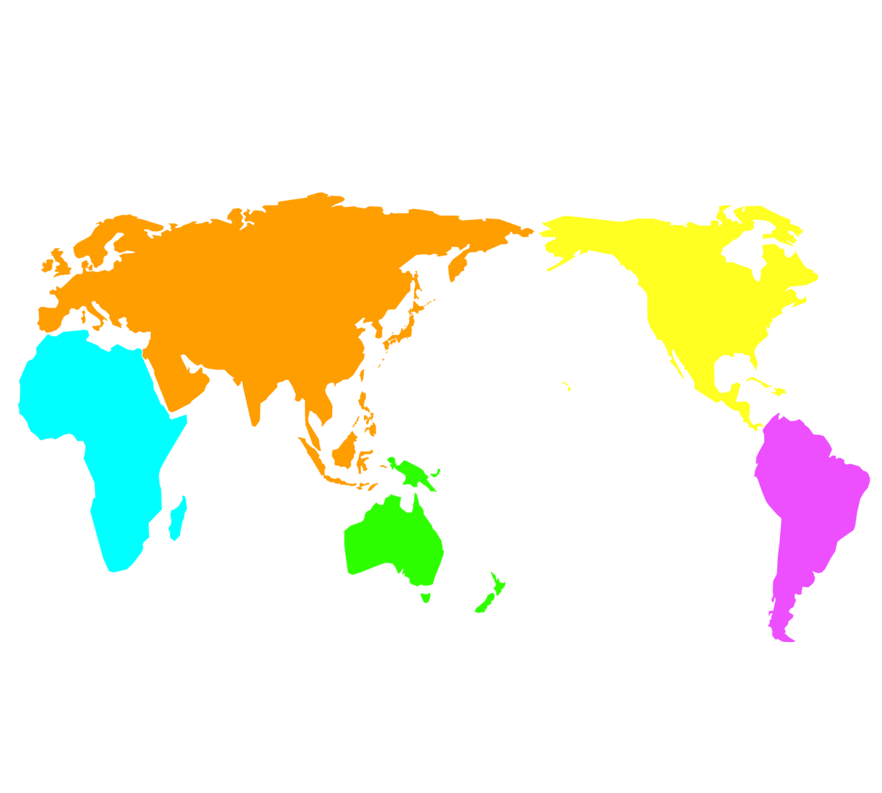 カラフルな世界地図のイラスト