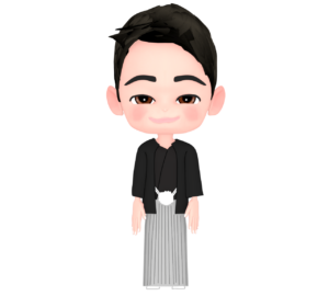 成人式に和服で正装をした男性のイラスト