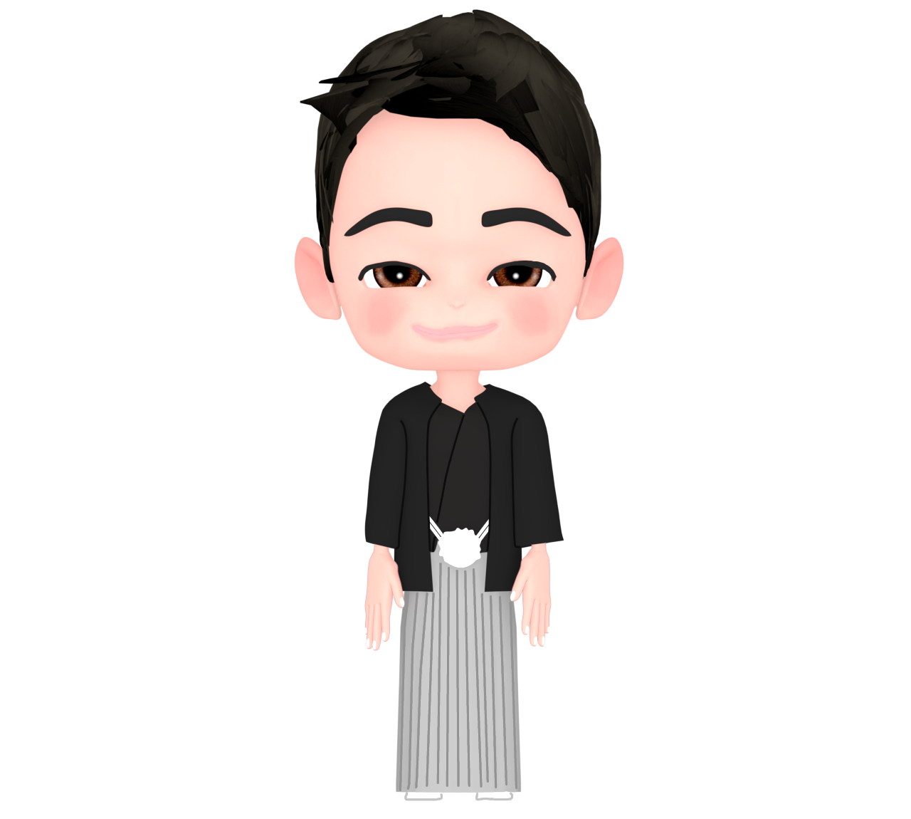 成人式に和服で正装をした男性のイラスト