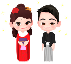 成人の日を迎えた男女のイラスト