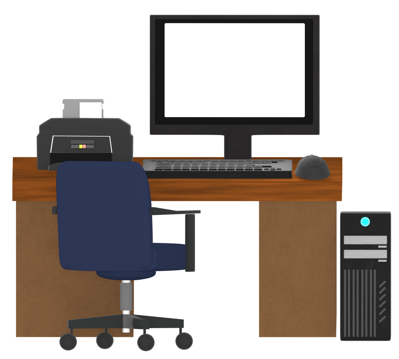 パソコンが置いてある仕事場のイラスト