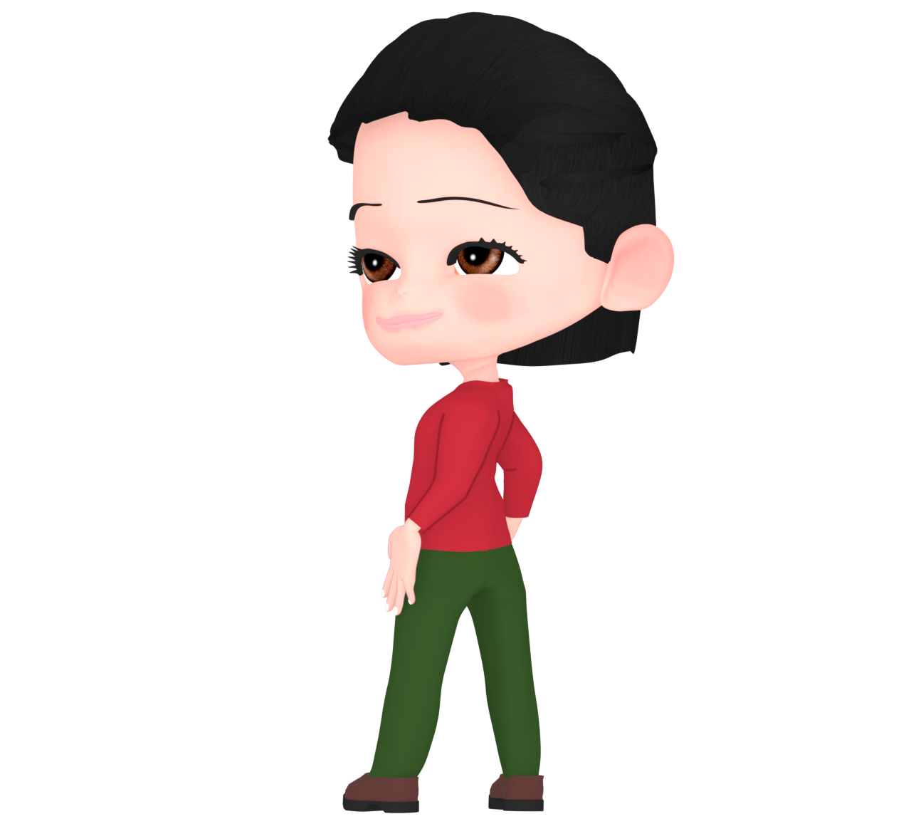 かっこいいオールバックの女性のイラスト