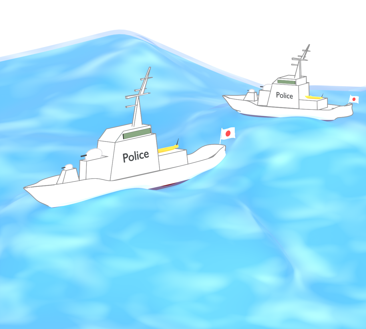 かっこいい巡視船・海上保安庁のイラスト