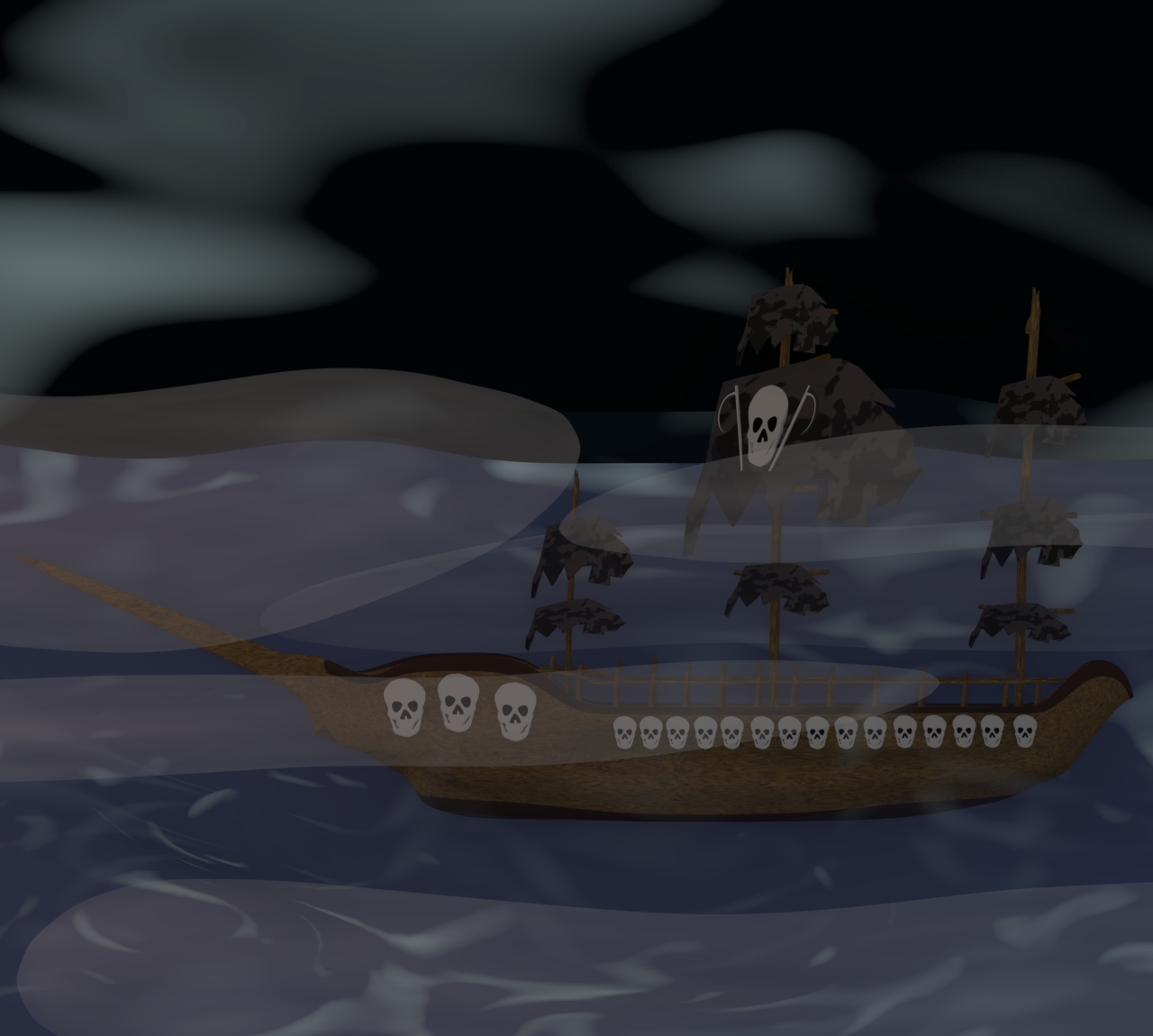 かっこいい海賊船のイラスト