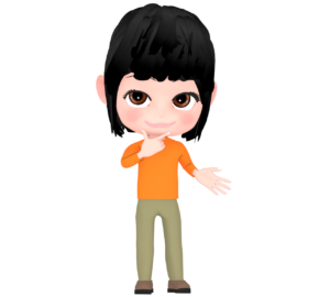 カッコつけてピストルポーズをする女性のイラスト